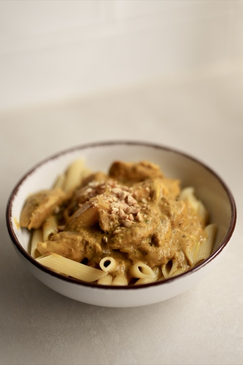 PastaWithTurkeyInPumpkinSauce